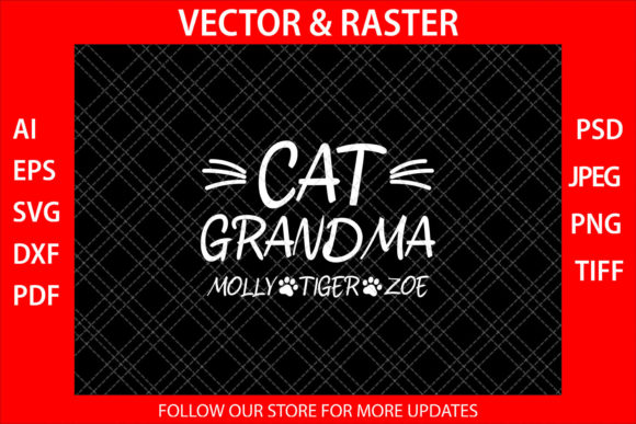 Cat Grandma Cat Funny Graphics for Crafts