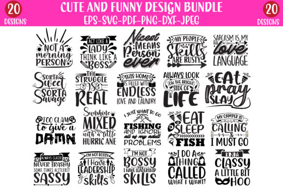 Cute and Funny Design Bundle for Graphics and Crafts
