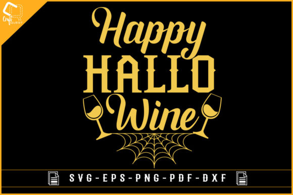Happy Hallo Wine Graphics for Crafts