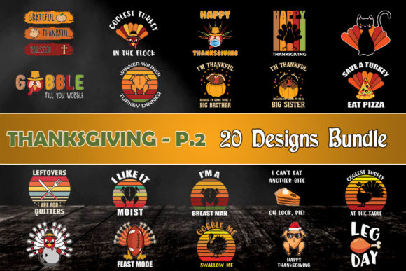 Thanksgiving Bundle SVG 20 Designs Graphics for Crafts