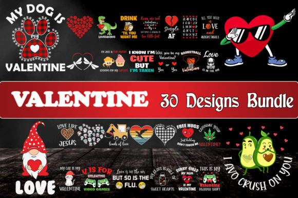Valentine Bundle SVG 30 Designs for Graphic & Craft Projects