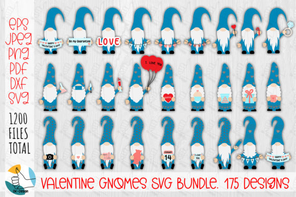 Valentine Gnomes SVG Bundle 175 Designs
